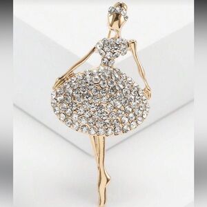 Aurora Ballet Pave Crystal Couture Brooch